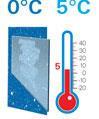 Thermomètre indiquant la température intérieure à 5° avec une fenêtre simple vitrage